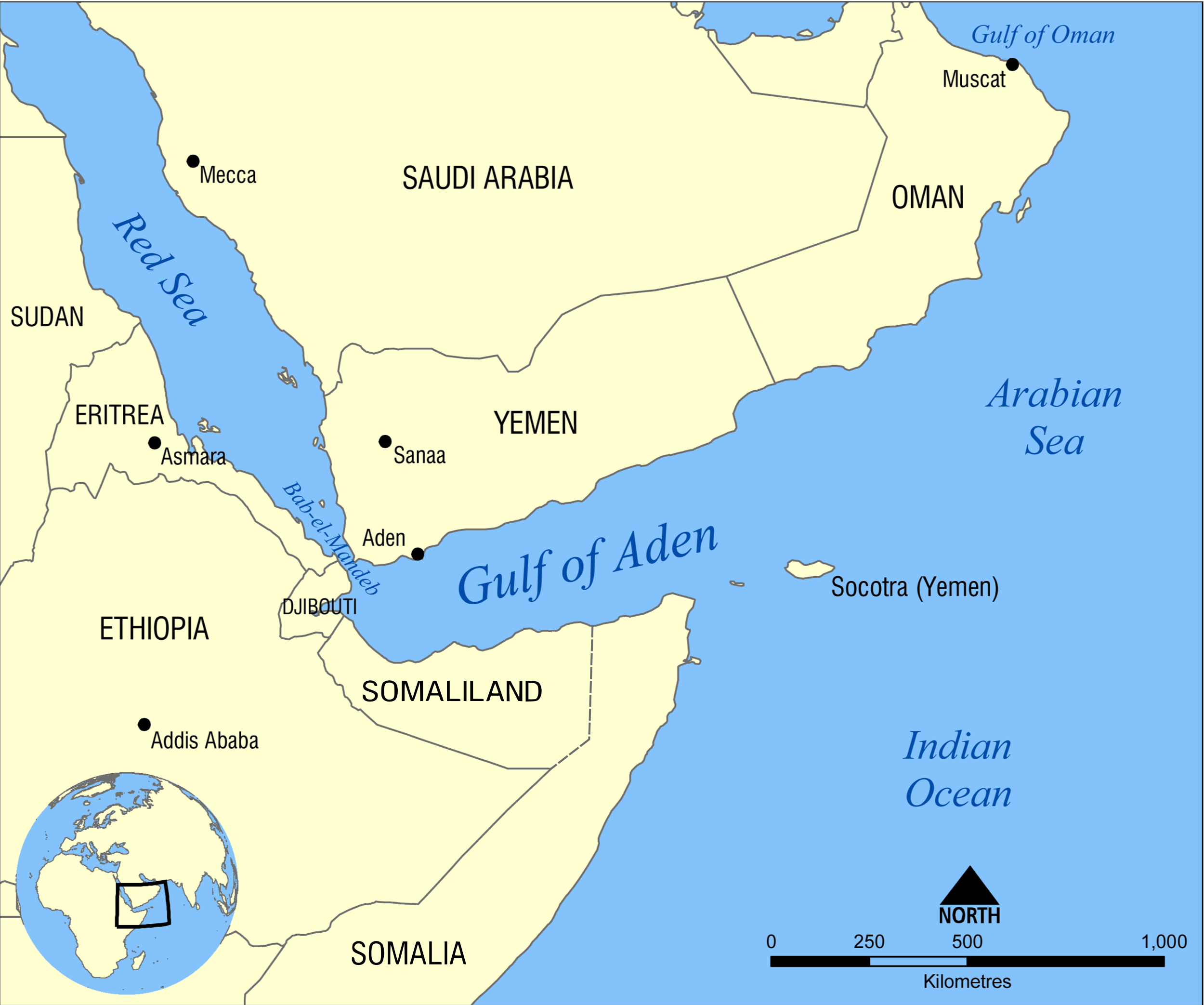 خريطة خليج عدن